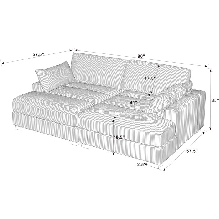 Etta Avenue™ Mordecai 90'' Upholstered Sofa & Reviews Wayfair
